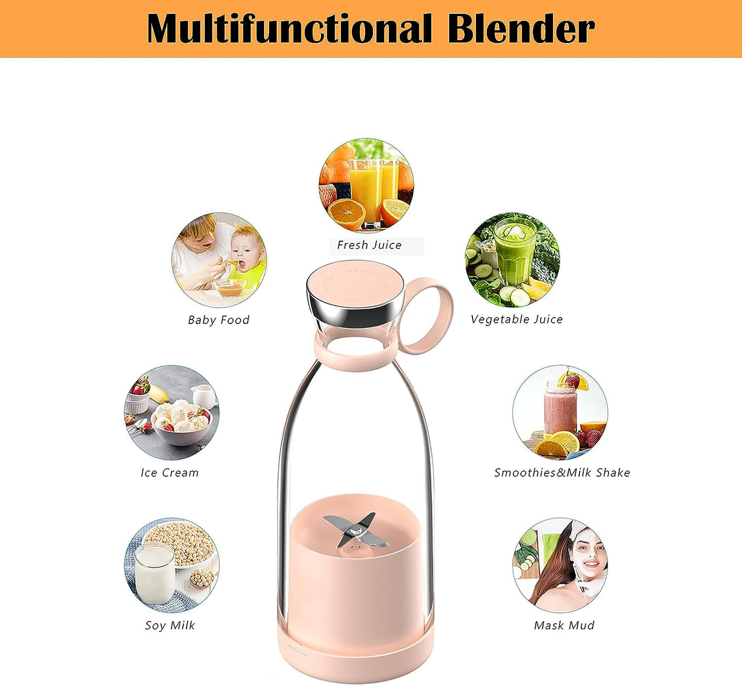 Portable Juicer Bottle Rechargeable Mixers Fresh Fruit Juicers
