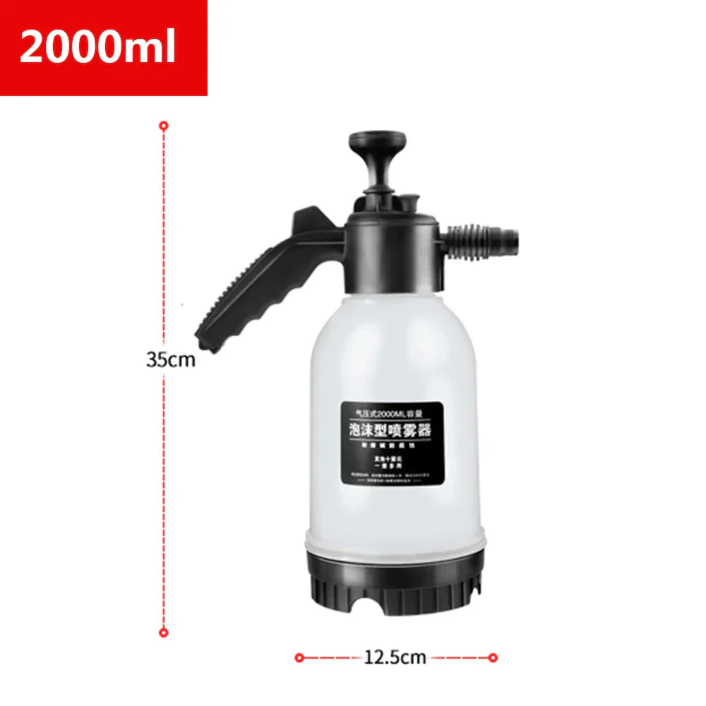 2L Car Wash Foam Sprayer Manual pressurization Hand Pump Water Can Snow Foam Lance with 3 Nozzles for Water Flowers House Clean
