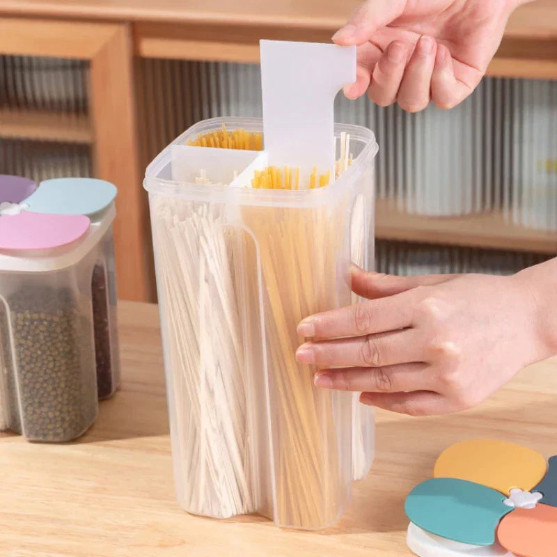 Grains Storage Tank Kitchen Compartment Storage Box Plastic Moisture-Proof Sealed Jar Noodle Beans Rice Container