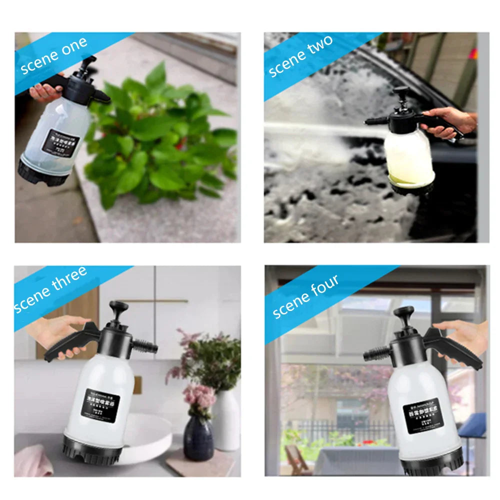 2L Car Wash Foam Sprayer Manual pressurization Hand Pump Water Can Snow Foam Lance with 3 Nozzles for Water Flowers House Clean
