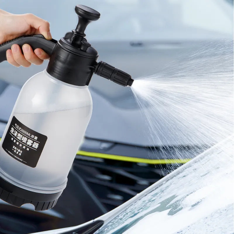 2L Car Wash Foam Sprayer Manual pressurization Hand Pump Water Can Snow Foam Lance with 3 Nozzles for Water Flowers House Clean