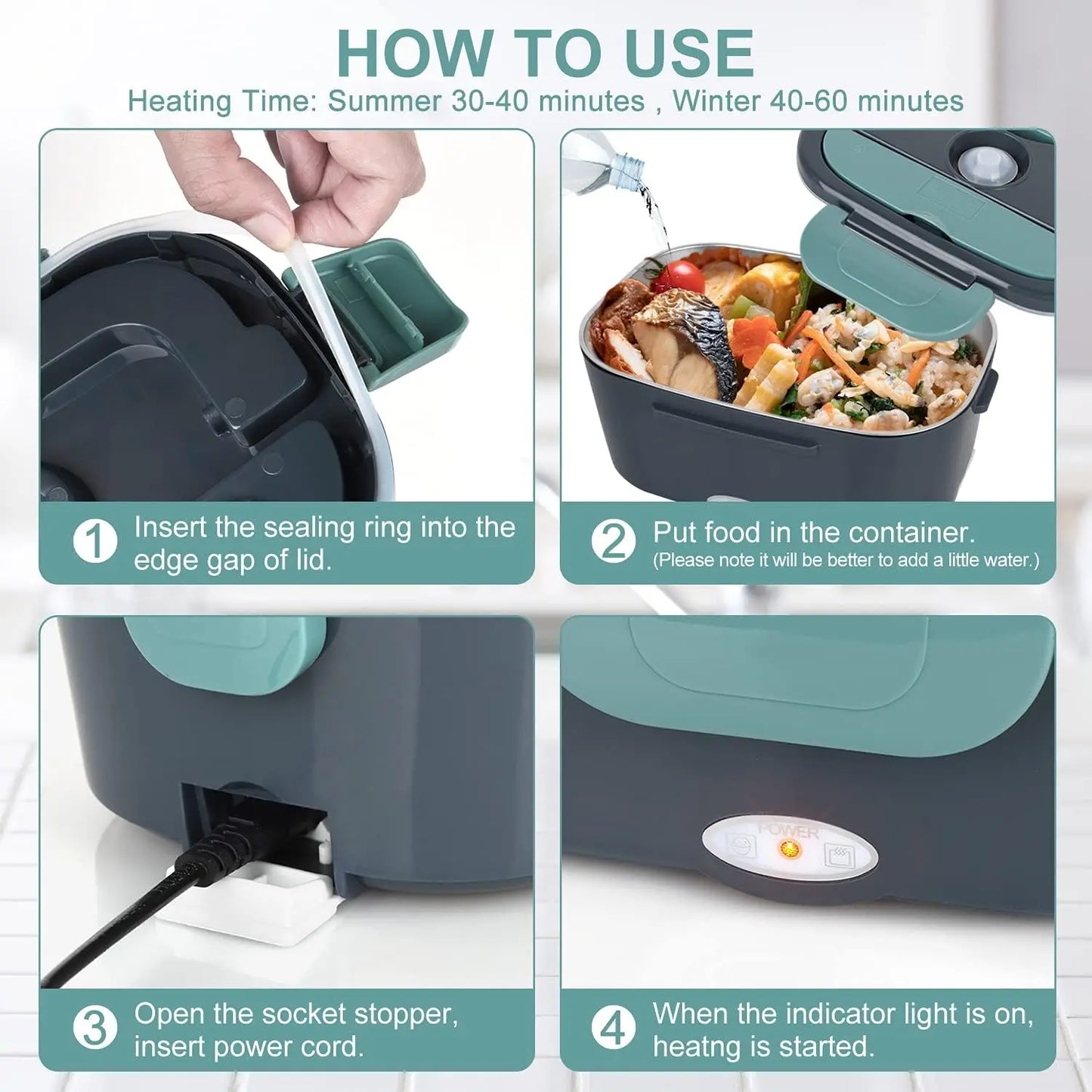 Electric Lunch Box Food Warmer Portable Food Heater for Car Or Home