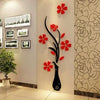 Acrylic 3D Vase plum wall stickers living room bedroom TV background decoration mm