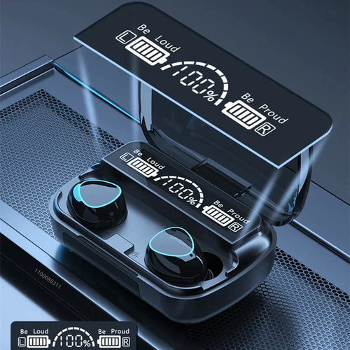 TWS Wireless Earphones Bluetooth Noise Canceling earbuds Stereo Headphones LED Display