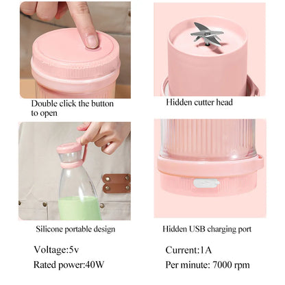 Portable Juicer Bottle Rechargeable Mixers Fresh Fruit Juicers