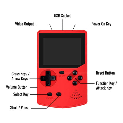 GAMINJA GC35 Portable Video Game Console 400 Retro Games AV Output Two Roles Gamepad LCD Screen Game Player for Kids Gift