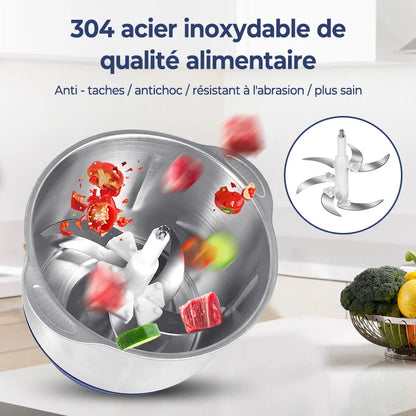 Electric Meat Grinder Stainless Steel Food Chopper Kitchen Utensils Vegetable and Fruit Chopper