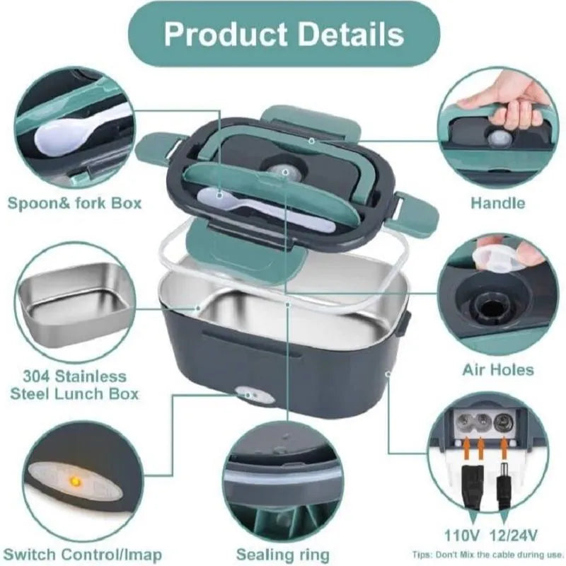 Electric Lunch Box Food Warmer Portable Food Heater for Car Or Home