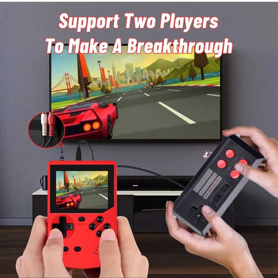 GAMINJA GC35 Portable Video Game Console 400 Retro Games AV Output Two Roles Gamepad LCD Screen Game Player for Kids Gift