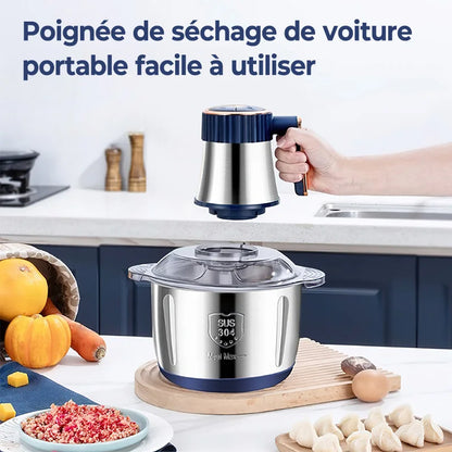 Electric Meat Grinder Stainless Steel Food Chopper Kitchen Utensils Vegetable and Fruit Chopper