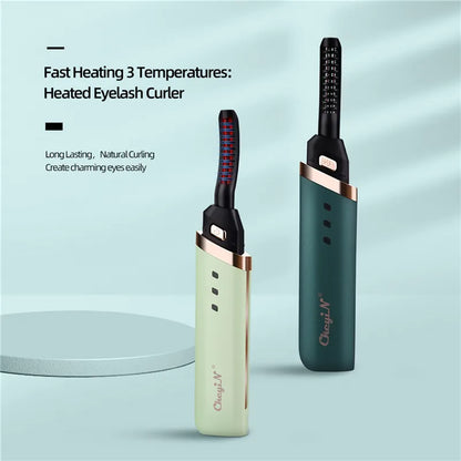 CkeyiN Electric Heated Eyelash Curler USB Rechargeable Eyelashes Curler Quick Heating Natural Eyelash Curler Long Lasting Makeup