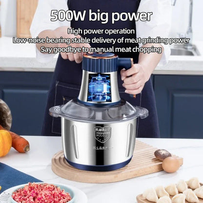 Electric Meat Grinder Stainless Steel Food Chopper Kitchen Utensils Vegetable and Fruit Chopper