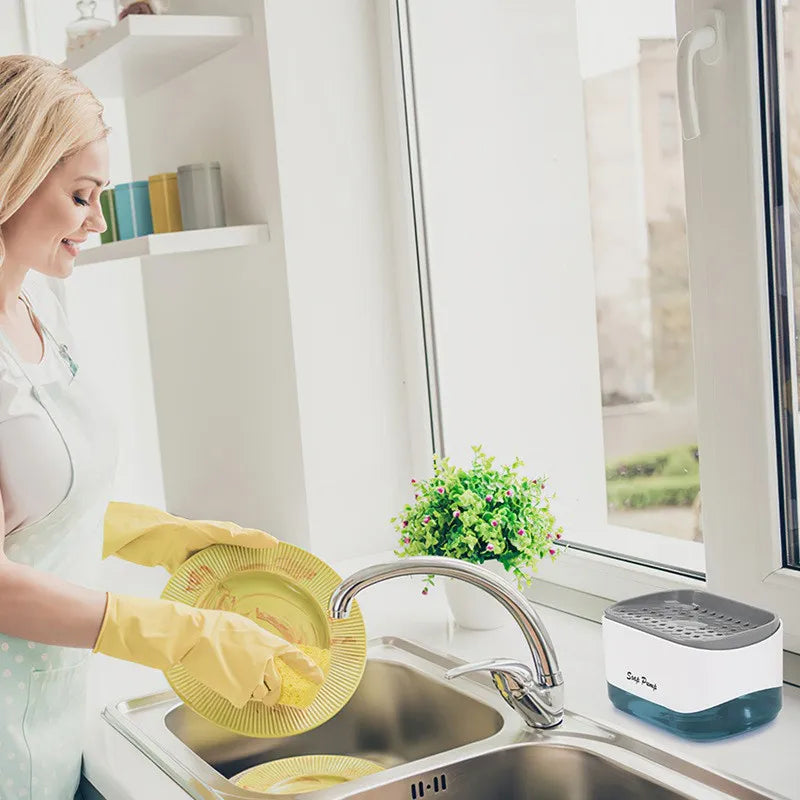 2-in-1 Kitchen Soap Dispenser with Sponge Holder