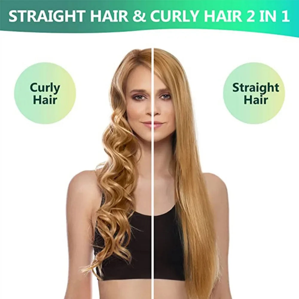 Electric Professional Negative Ion Hair Straightener Brush Curling Comb with Lcd Display