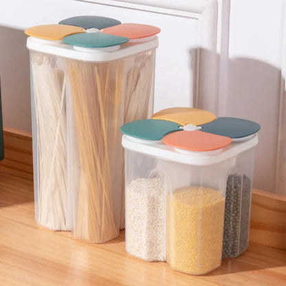 Grains Storage Tank Kitchen Compartment Storage Box Plastic Moisture-Proof Sealed Jar Noodle Beans Rice Container