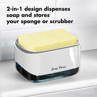 2-in-1 Kitchen Soap Dispenser with Sponge Holder