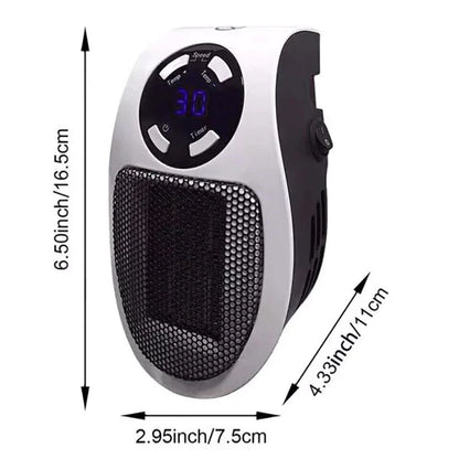 2024 New Arrival Winter Portable Plug in Wall Space Heater Digital Timer Electric Personal Heater Fan US Plusin Heaters White
