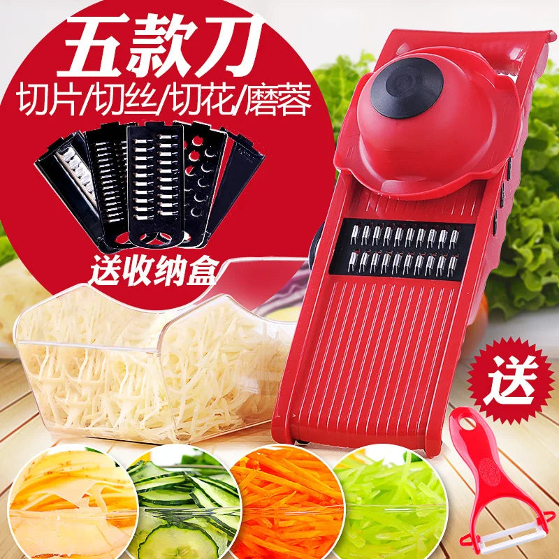 6-In-1 Kitchen Gadget Multifunctional Vegetable Cutter Shredder Scraper Slicer Slicer