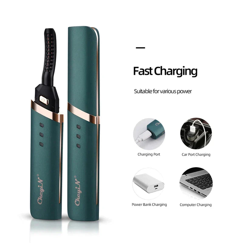 CkeyiN Electric Heated Eyelash Curler USB Rechargeable Eyelashes Curler Quick Heating Natural Eyelash Curler Long Lasting Makeup