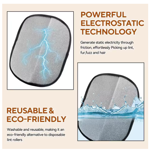 Reusable pet hair removal gloves with a double-sided design