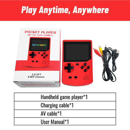 GAMINJA GC35 Portable Video Game Console 400 Retro Games AV Output Two Roles Gamepad LCD Screen Game Player for Kids Gift