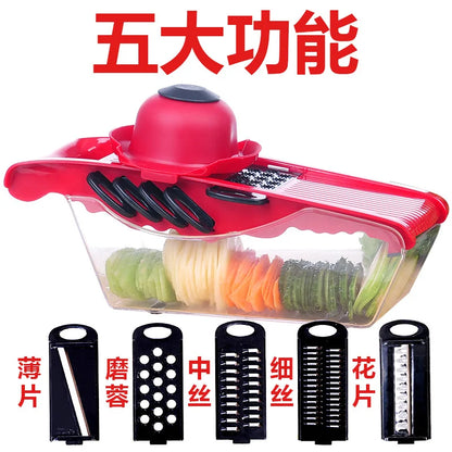6-In-1 Kitchen Gadget Multifunctional Vegetable Cutter Shredder Scraper Slicer Slicer