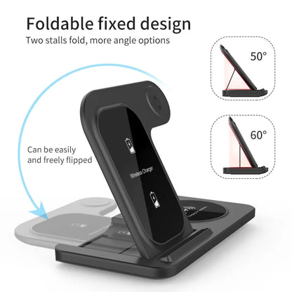 3 in 1 Wireless Charger Stand Pad For iPhone 15 14 13 12 X