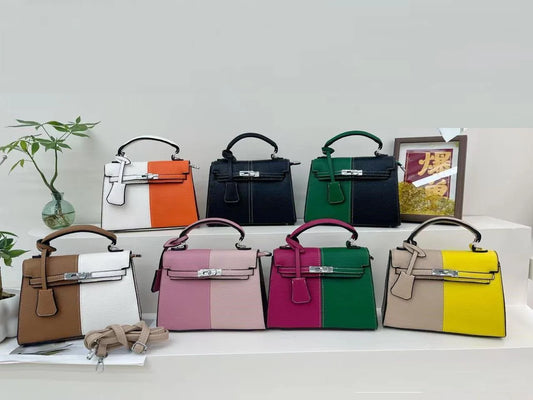 Color Block Mini Satchel Bag