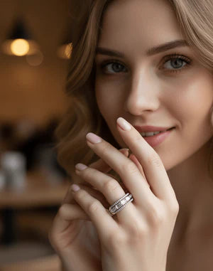 Pearl Crystal Band Ring